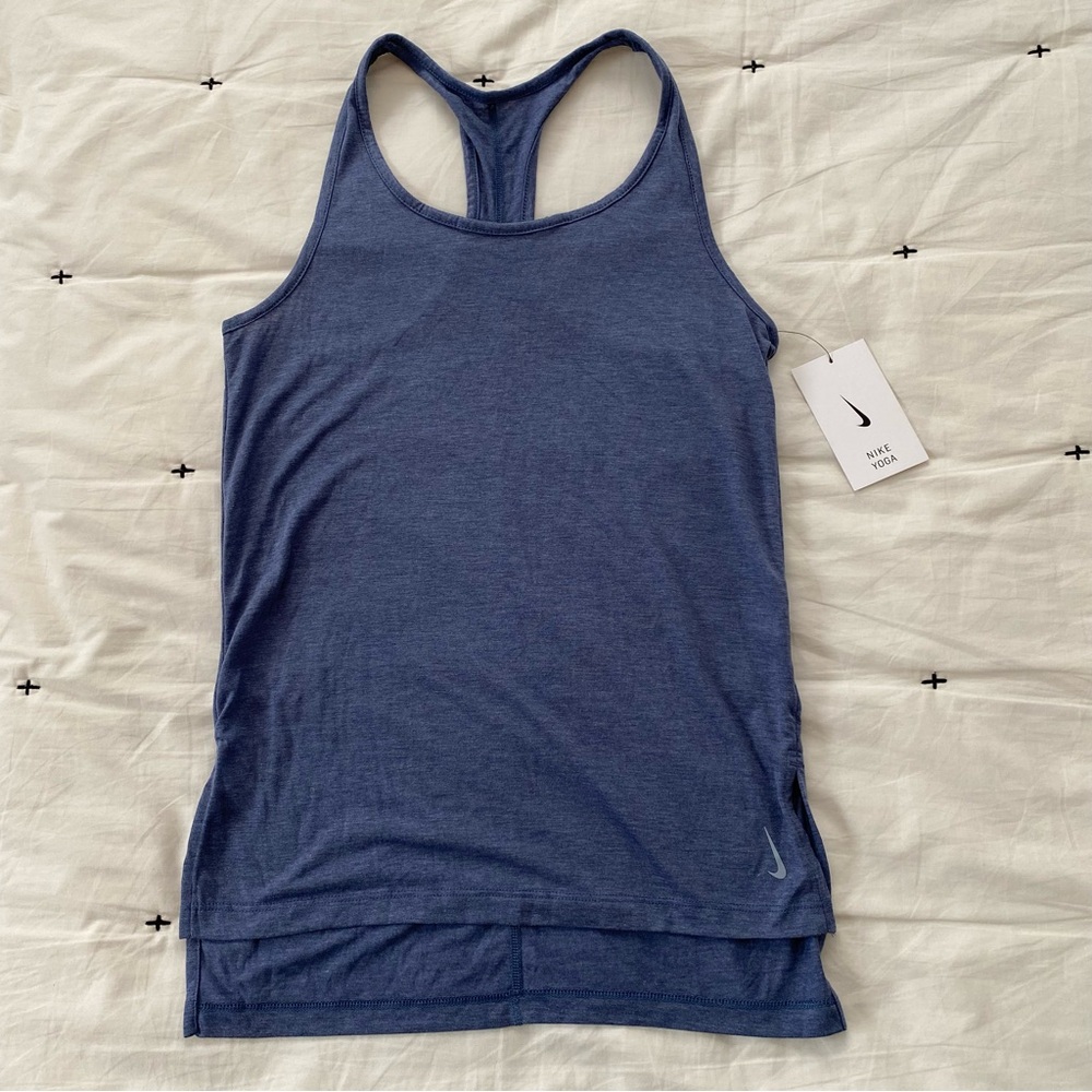 NWT Nike Women's Yoga Layer Tank Top Activewear  Training Blue Sz XS
